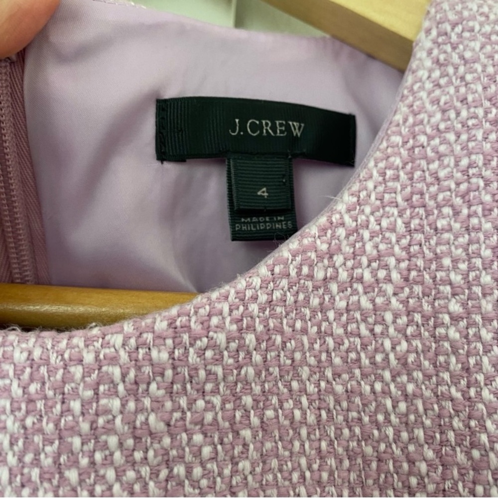 Crew "Going Places" Lavender Knee-length Cotton Tweed Textured Dress 4 - Picture 9 of 11
